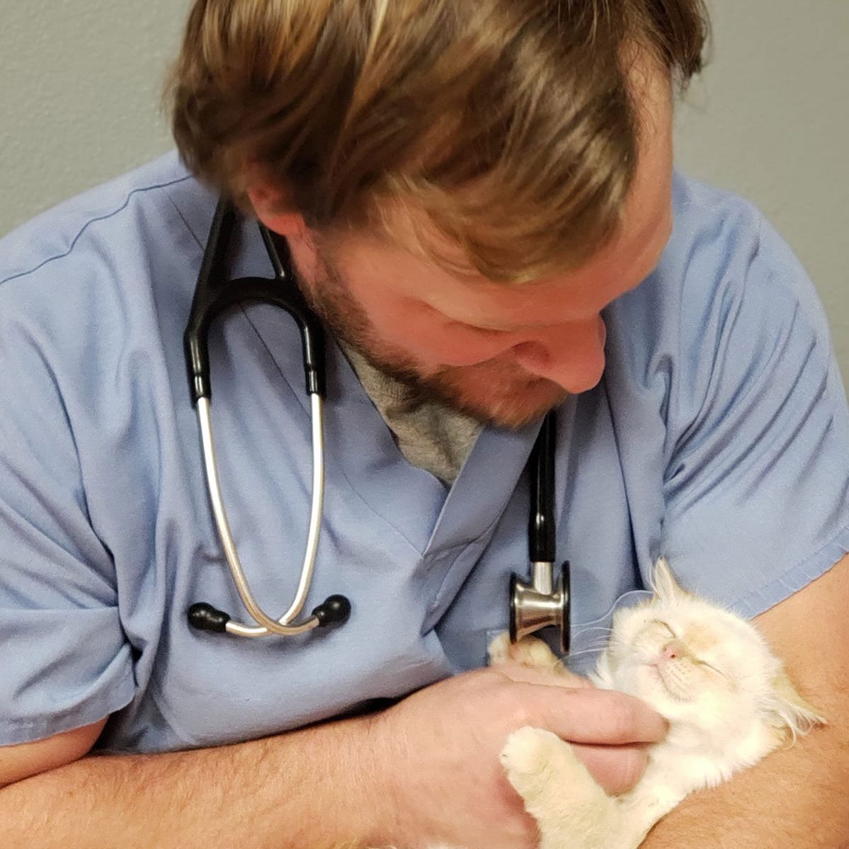 Doctor Bock Holding Kitten
